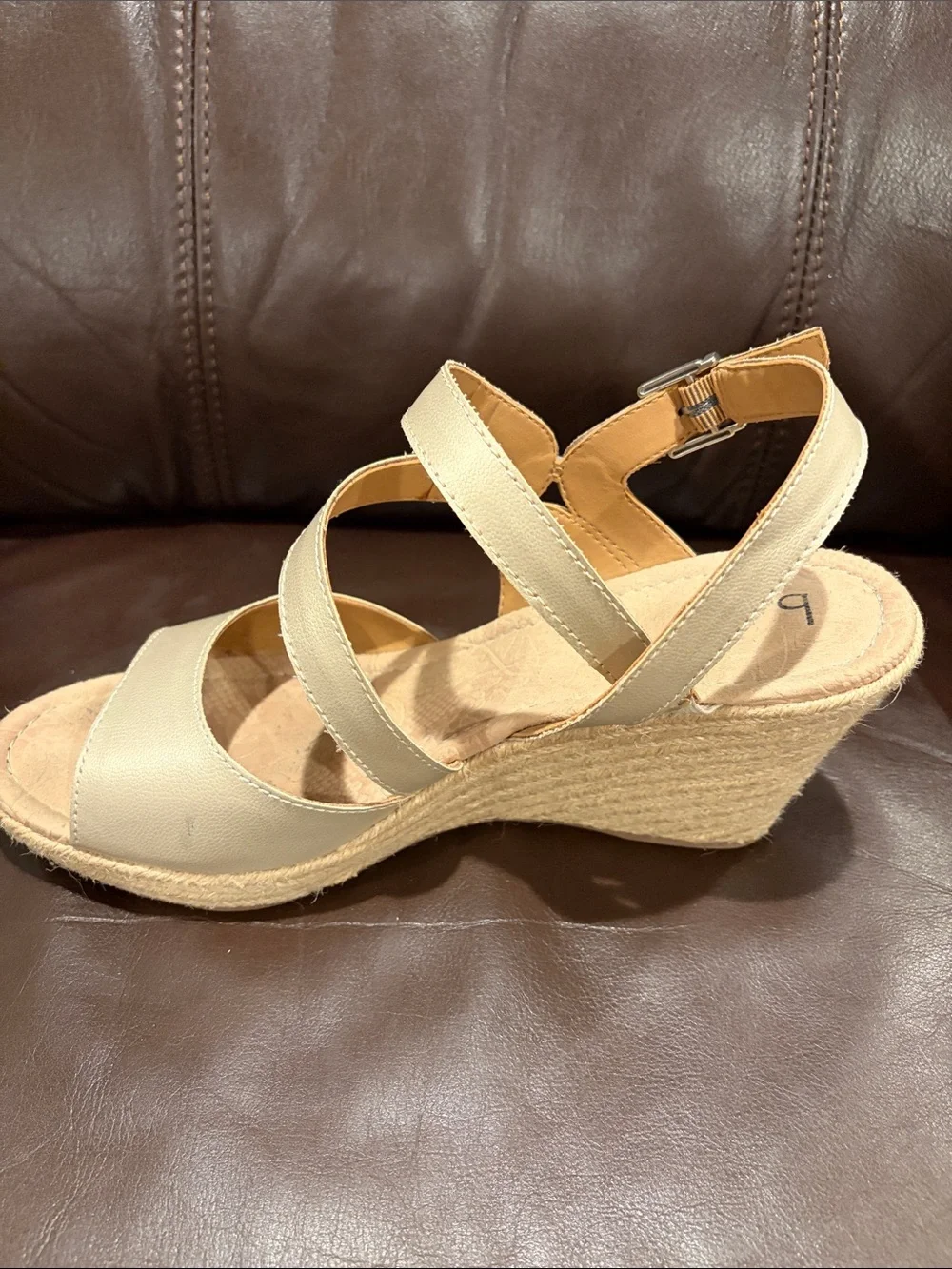 b.o.c. Women's Neutral Strappy Espadrille Wedge Sandals